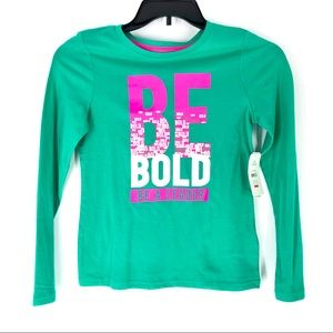 Danskin Now Girls Green Leader Long Sleeve Tee